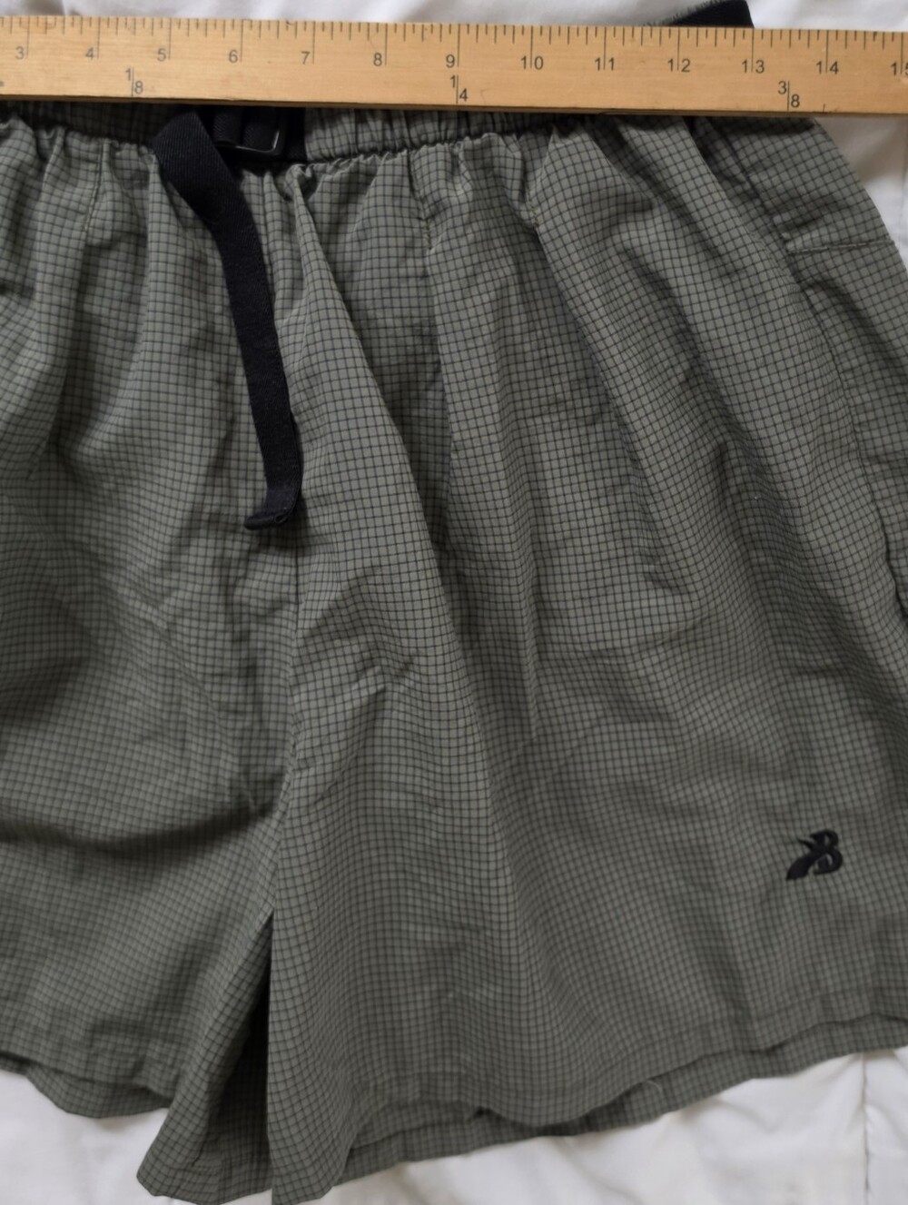 Y2k Brooks Running Olive Green Men's Medium Shorts - Picture 4 of 7